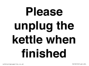Please unplug the kettle when finished